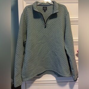 J. Crew Quilted Pullover in Grayish Sage Green